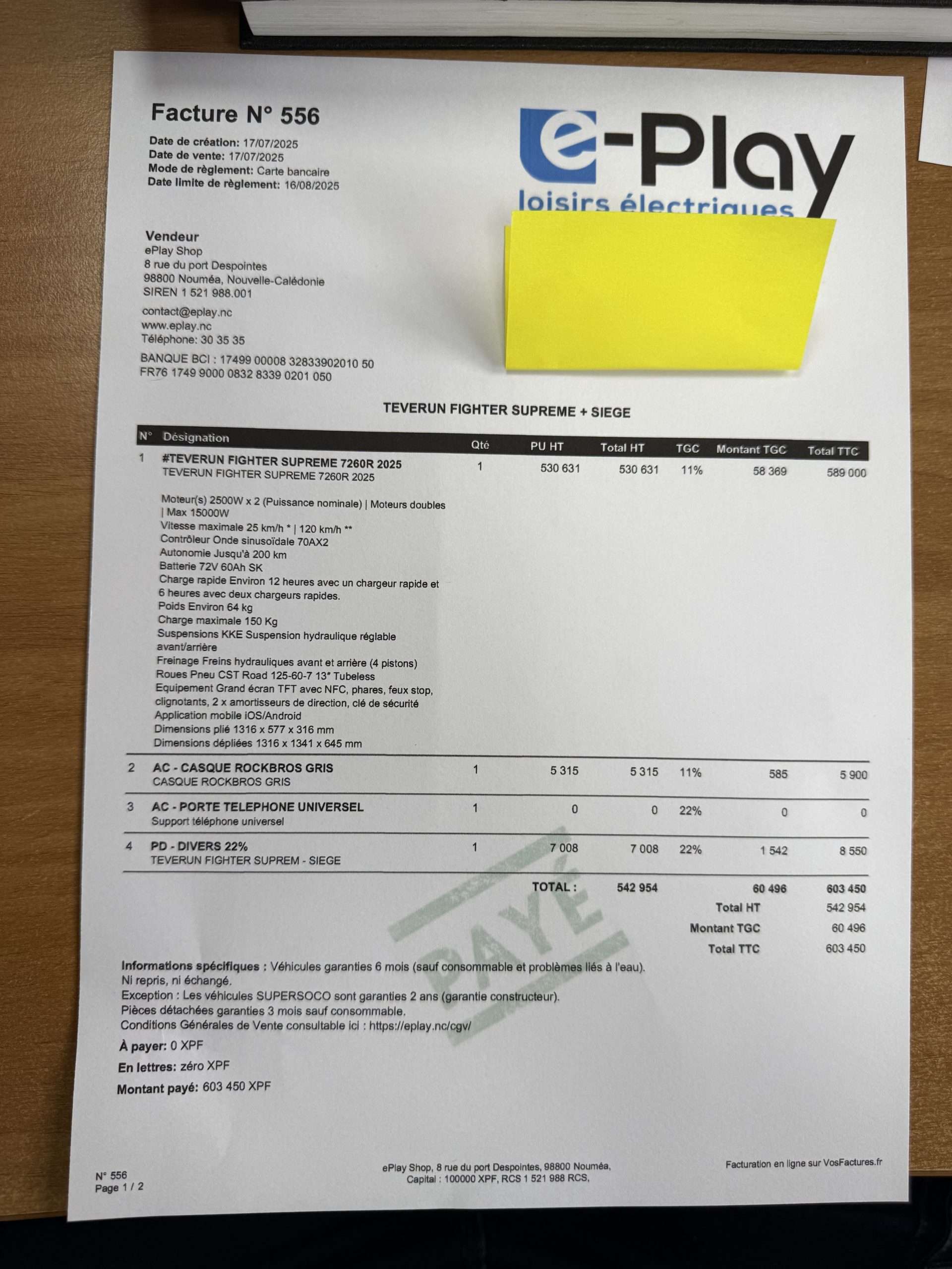 TEVERUN FIGHTER SUPREME 7260R